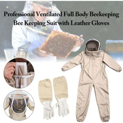 Combinaison D'apiculteur En Coton Avec Chapeau Et Gants - Protection Complète, Taille XL, Pour Pros Et Débutants