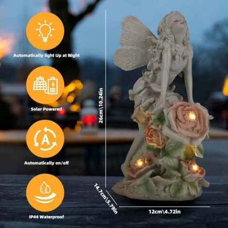 Statue De Tortue Solaire - Décoration D'extérieur - Ange - Fleur - Figurine De Tortue