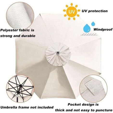 Parapluie d'extérieur en aluminium pour patio, plage, jardin et loisirs, 1 pièce