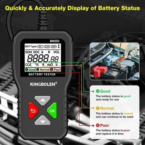 KONNWEI KW331 Tester Batteria Auto 6V-24V – Con Stampa Cloud E Precisione 99,8%