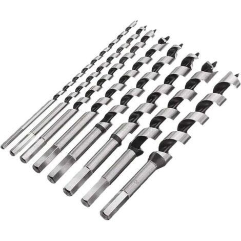 Lot 8 Mèches Hélicoïdales Bois Extra Longues 460 Mm – Diamètres 6-20 Mm – Coffret Bois GEPCO