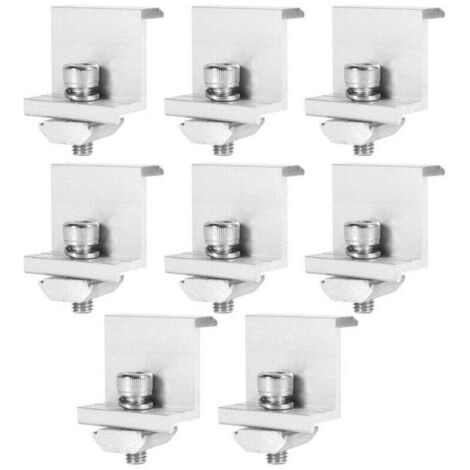 12 Pièces Kit Pinces Panneau Solaire 30mm - 8 Pinces Extrémité Z + 4 Pinces Centrales T En Aluminium