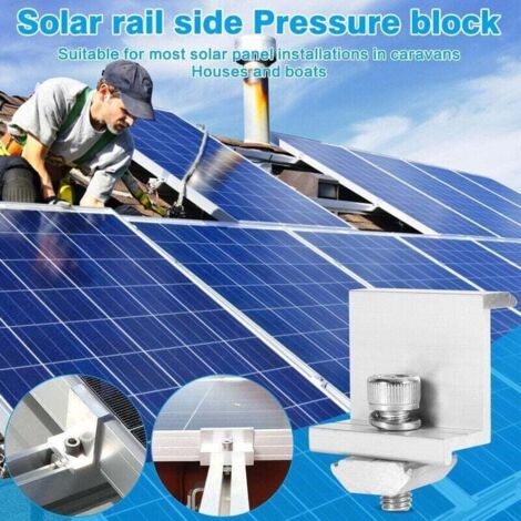 Lot De 8 Supports Pour Panneaux Solaires 30 Mm - En Alliage D'aluminium, Avec Vis M8 - Pour Fixation Sur Rail, Installation Rapide Et Réglable