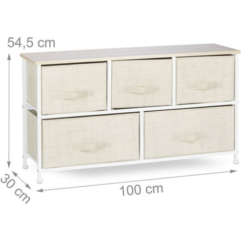 Étagère Enfant Relaxdays Avec 4 Tiroirs - Blanc/gris, Dimensions 30x60x30 Cm, MDF, Capacité 80 Kg, Rangement Jouets Et Livres