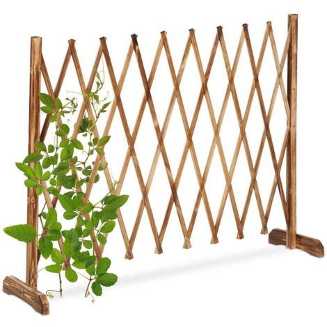 Lot De 3 Treillis De Jardin En Bois Marron Naturel – Extensibles 180 × 60 Cm, Style Champêtre