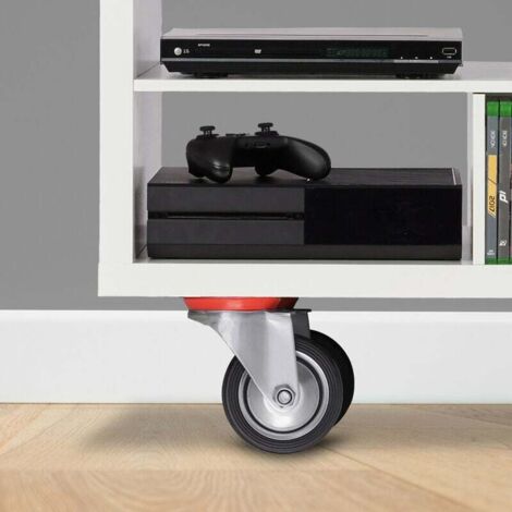 4X Roues Pivotantes,Roulettes De Meuble,Roues En Alliage Avec Frein