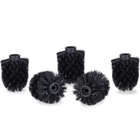 ovimar Brosse de rechange Lindoya - Lot de 1 manche et 2 têtes de brosse - Noir - Manche