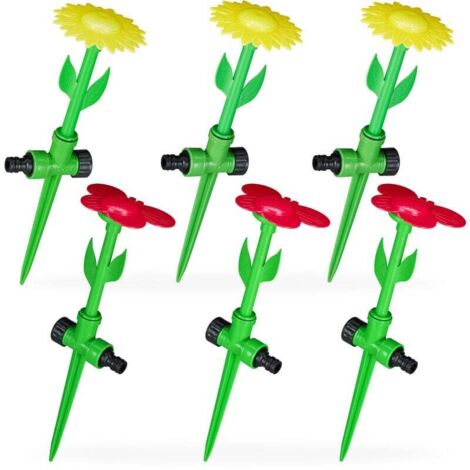 Set De 2 Arroseurs De Jardin Fleur Relaxdays - Jeu D'Eau Amusant Pour Enfants Et Animaux