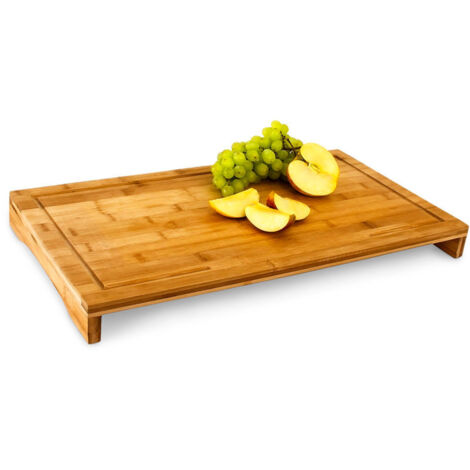 Planche à Découper Bambou Wenko 52x30 Cm - Protège-plaque Cuisson Avec Rainure à Jus