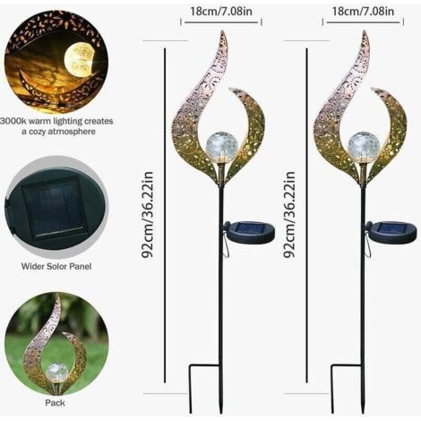 YMYNY Lot De 2 Lampes Solaires D'extérieur Pour Jardin, 120 LED, Feux D'artifice Solaires, 8