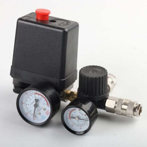 Pressostat Numérique Vanne Régulation Pression Air 12-24V DC - Affichage Digital, Fonction Copie, Filetage RC 1/8