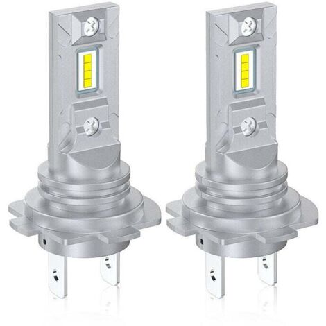 UlisemLot de 2 ampoules de phares de voiture à LED H7 1:1 12 V 4000 lm 6000 K Lumière blanche Plug & Play Mini taille super lumineuse pour une dissipation thermique efficace (1/4)