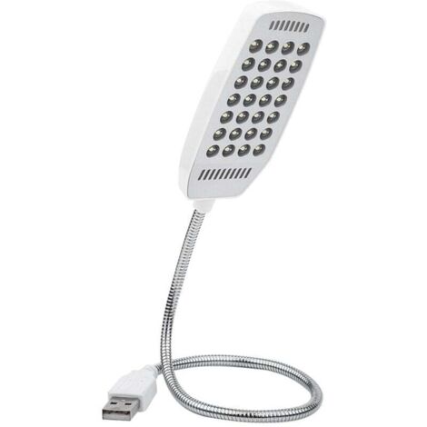 UlisemLampe de lecture portable flexible à col de cygne mini USB 28 LED avec interrupteur pour ordinateur de bureau et clavier d'ordinateur MAC (blanc), lampe de lecture USB, lumière USB (1/2)