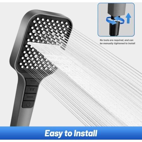 Pommeau De Douche De Jardin, Long Avec Manche, 5 Types De Jets Avec Controle Du Debit Pour Arrosage Et Nettoyage 40 Cm 98553711