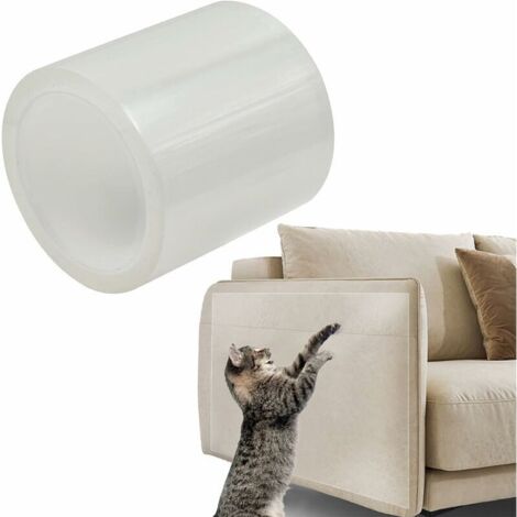 Ruban adhésif anti-griffures pour chat, film protecteur transparent, avec adhésif transparent pour portes et meubles (20 x 300 cm) (1/4)