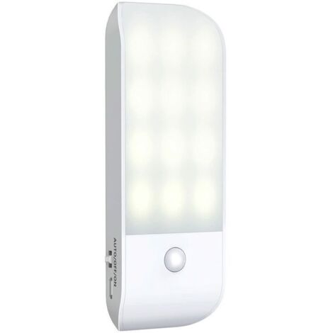 Veilleuse LED automatique - Rechargeable par USB avec détecteur de mouvement, marche/arrêt automatique, lampe de placard blanc naturel, magnétique (1/4)