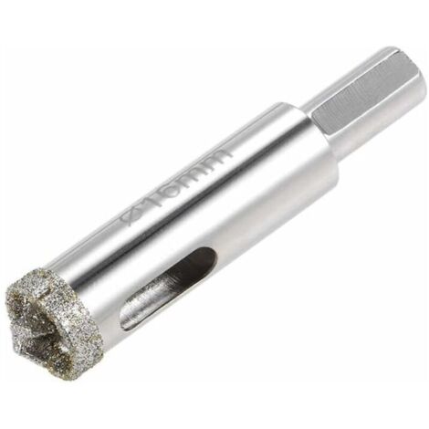 Foret diamanté pour scie cloche à verre avec foret de centrage pour verre, céramique, porcelaine et carrelage 16 mm (1/3)