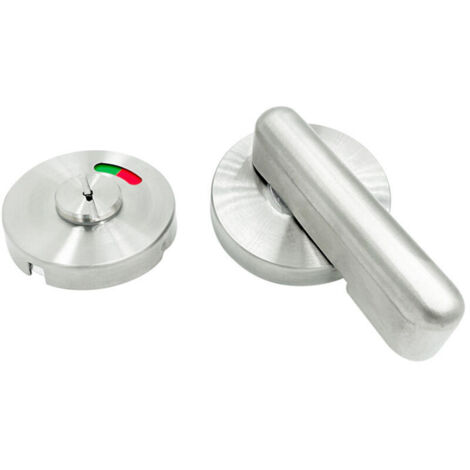 Serrure de porte de salle de bain, pêne indicateur de position libre et occupée, finition nickel satiné (1/4)