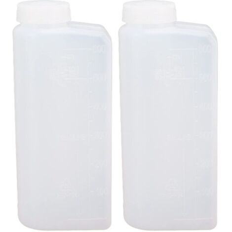 Lot de 2 Flacons de Mélange D'huile, D'essence et de Carburant à 2 Temps, 600 ML en Plastique Nylon Anti-Usure Professionnel pour Machine à Repasser Tronçonneuse (1/4)