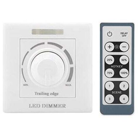 Variateur d'intensité LED, 220V 200W avec Télécommande Infrarouge Gradateur LED Interrupteur Universel Variateur de Lumière Button Interrupteurs Gradateur Commutateur (1/4)