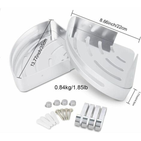 Lot De 2 Porte-essuie-tout Muraux Sans Perforation, Organiseur De Salle De Bain Multifonctionnel Gris 97062442