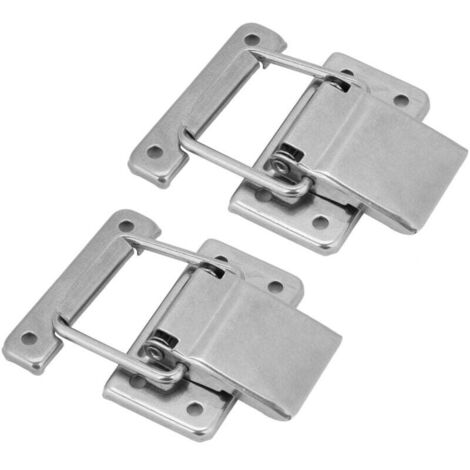 2Pcs Moraillon de Porte, Loquet du Moraillon, Fermeture à Levier Loquet à Ressort en Acier Inoxydable pour Coffret, Boîte, Tiroir, Armoire, Trousse Médical (1/4)
