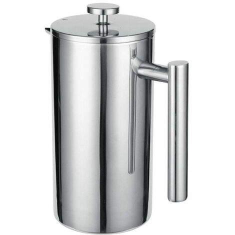 Presse française en acier inoxydable 1 litre (5 tasses) Cafetière thermos double paroi isolée Presse à café avec filtres de remplacement et instructions Presse a cafe Cafetière à piston (1/4)