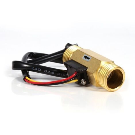 Capteur de Débit d'eau Débitmètre Fluidmètre Interrupteur de débit d'eau 60mm G1/2 in Fil de cuivre Liquide Compteur 1-30L/min (1/4)