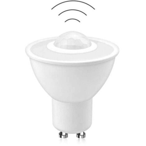 Ampoule LED, ampoule GU10 ampoule de détection de corps infrarouge 5W 500LM ampoule LED pour couloir de plafond AC100-240V lumière blanche (1/4)