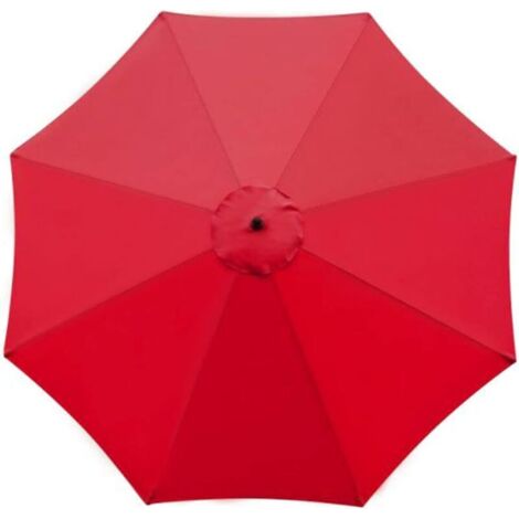 Housse de rechange pour parasol, 8 baleines, 3 m, imperméable, anti-UV, tissu de rechange, rouge (1/4)