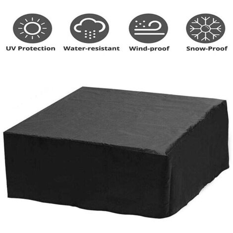 Housse de spa 200 x 200 x 85 cm, tissu Oxford, anti-poussière, imperméable, protection UV, pour jacuzzi, piscine, jardin extérieur