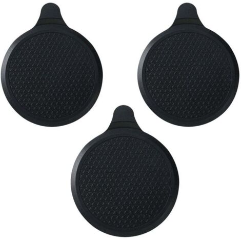 Lot de 3 bouchons de vidange en silicone Ø 18,5 cm, bouchon pour baignoire, évier de cuisine, lavabo de salle de bain, noir (1/4)