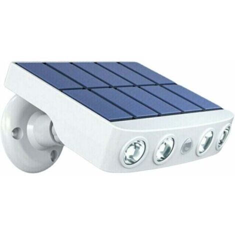 Lampe solaire d'extérieur étanche et réglable avec détecteur de détection humaine, panneaux à charge rapide de haute qualité, blanc froid,5V 300MA (1/4)
