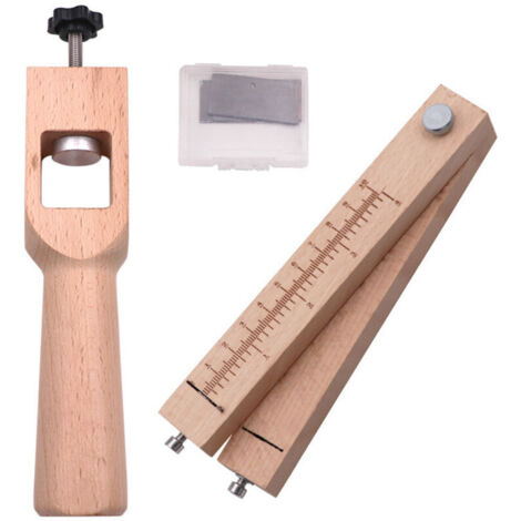 Outils De Coupe En Cuir, Sangle De Bande En Cuir à La Main En Bois Outil De Coupe Réglable Outils De Bricolage Cutter Avec 5 Lames (1/4)