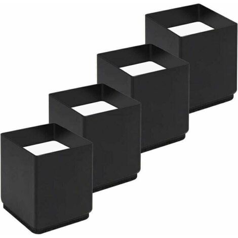 Rehausseur Pieds de Lit Lot de 4 Acier Carbone, Risers de Meubles Ajoutent Hauteur de 5CM, , Rehausseurs de Table, Chaise ou Canapé, Gain d’Espace pour Bureau et Bedding (le noir)