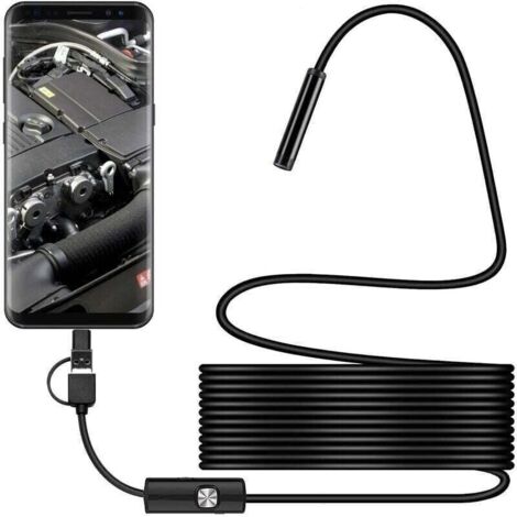 Dévoilez les mystères dissimulés avec notre Caméra endoscope Android réglable à objectif 7 mm - Étanche, parfaite pour inspecter les tuyaux et serpents sur une distance de 5 mètres (1/4)