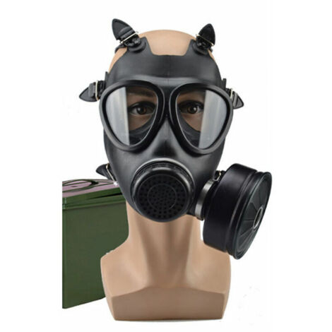 Masque à gaz anti-chimique d'urgence masque anti-incendie filtre auto-amorçant masque de protection masque monté sur la tête masque à gaz (1/3)