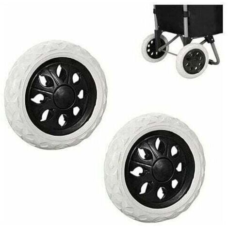 2 Pièces de Remplacement de Roues de Caddie - Caoutchouc - Roues de Chariot en Plastique avec Mousse - Noir Hot Design - Pour Les Caddies et Les Chariots (1/4)