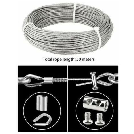 30 Corde en Acier Inoxydable Suspendre Kit, 2 Cable Acierd Revêtu