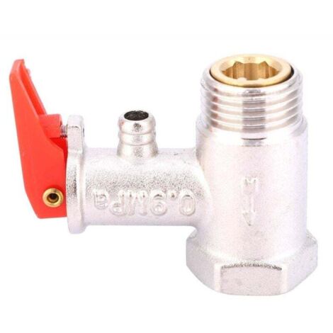 1Pc soupape de sécurité chauffe-eau contrle de décharge de pression laiton nickelé 0.9MPa G1/2in