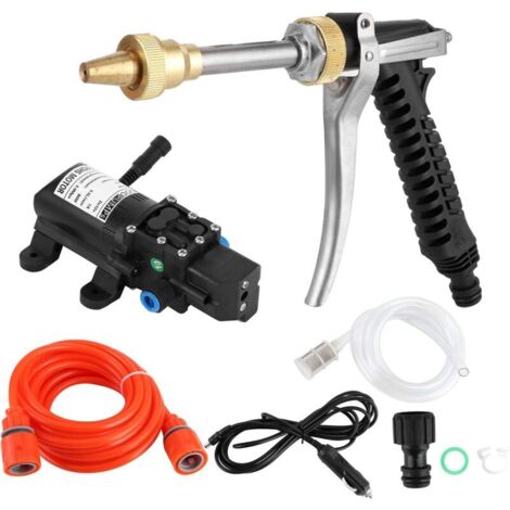 130PS DC 12V 80W Pompe de Lave-Auto à Haute Pression Nettoyage de Pompe à eau Pompe à eau Portable Kit de Lavage de Pistolet Pour de Pneus de Porte de Voiture (1/4)