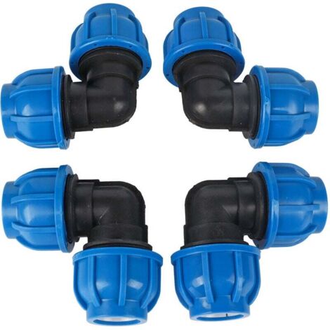 4 Pièces en Plastique PE 32mm à 32mm Raccord de Tuyau de Connecteur Coudé pour PPR, PE, PVC et Autres Conduites D'eau Accessoire pour arrosage de jardinière (1/4)