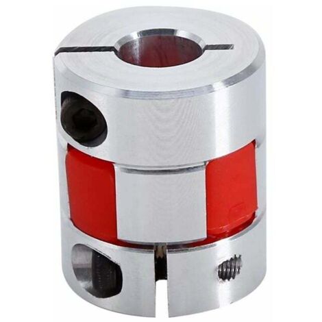 Axe d'Accouplement de Prune D19L25, Coupleur Elastique Formé par Prune Bride de Serrage Flexible 8×10mm, Axe d'Accouplement en Aluminium Relient pour le Moteur Pas à Pas (1/4)