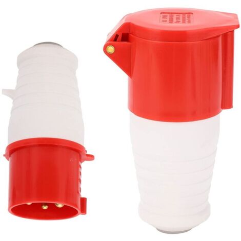 Prise d'alimentation triphasée 32 A Lot de connecteurs de prise résistante à la chaleur avec design anti-chute résistant à l'eau pour l'industrie pour l'agriculture (1/4)