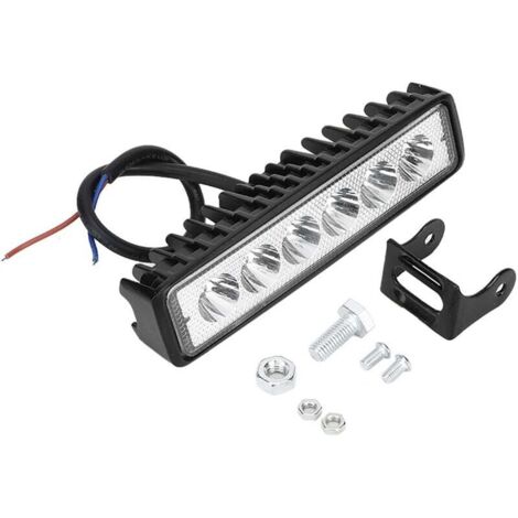 Barre Lumineuse 6 LED 12V 18W 1200LM 6000k Lampe de Travail Modification du véhicule des Feux de Jour IP67 pour Conduite Tout-Terrain antibrouillard Marine Spot de Navigation et Barres(Noir)