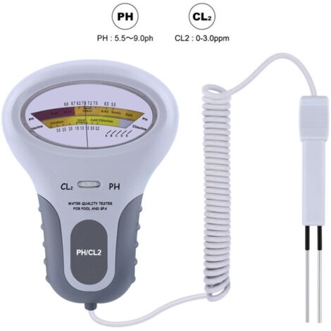 2 en 1 qualité de l'eau PH CL2 testeur de niveau de chlore niveau mètre pour piscine spa qualité de l'eau moniteur moniteur (1/4)