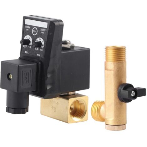G1/2 DN15 110V 230V Réservoir d'eau temporisé automatique Vanne de vidange temporisée électronique pour la gestion des condensats du compresseur d'air(230V) (1/4)
