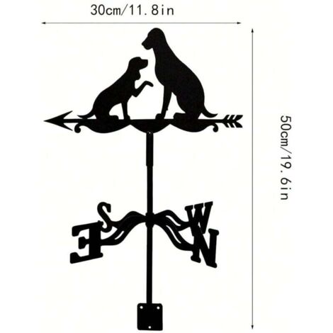 Deux Chiens Indicateur de Direction du Vent Décoration de Jardin Bannière Tapisserie Décoration de Chambre Drapeau (1/4)