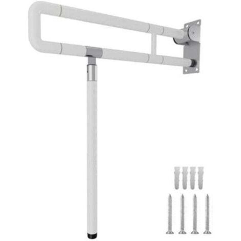 Barre d'appui pliable  pour toilettes, poignée de soutien, poignée de sécurité pour personnes handicapées et âgées (1/4)
