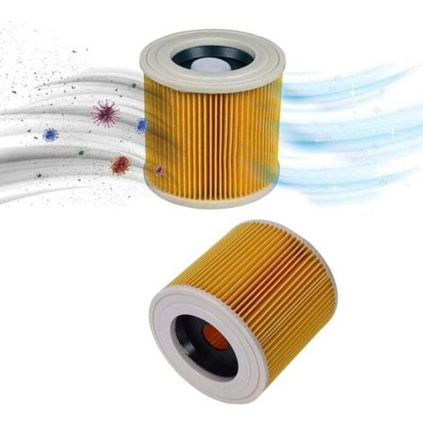 Lot de 2 cartouches filtrantes de rechange pour Kärcher A2004, A2054, A2204, A2656, WD2.250, WD3.200, WD3.300 (1/2)